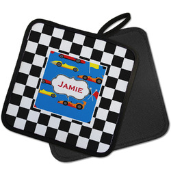 Checkers & Racecars Pot Holder w/ Name or Text