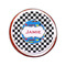 Checkers & Racecars Printed Icing Circle - Small - On Cookie