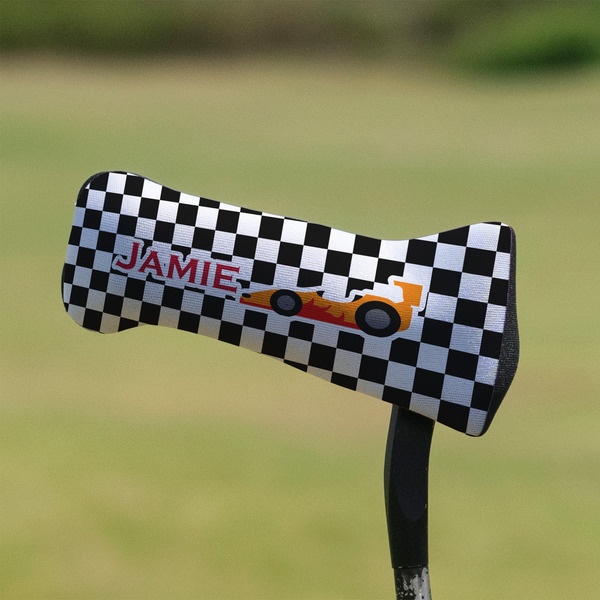 Checkers & Racecars Putter Cover - On Putter