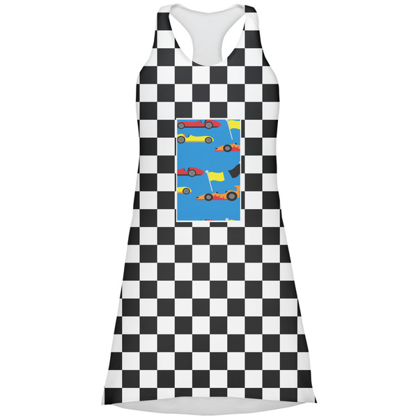 Custom Checkers & Racecars Racerback Dress - Medium