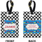 Checkers & Racecars Rectangle Luggage Tag (Front + Back)