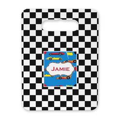 Checkers & Racecars Rectangular Trivet with Handle (Personalized)