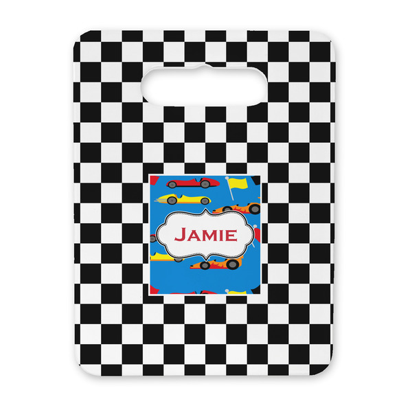 Custom Checkers & Racecars Rectangular Trivet with Handle (Personalized)
