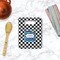 Checkers & Racecars Rectangle Trivet with Handle - LIFESTYLE