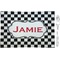 Checkers & Racecars Rectangular Glass Appetizer / Dessert Plate - Single or Set (Personalized)