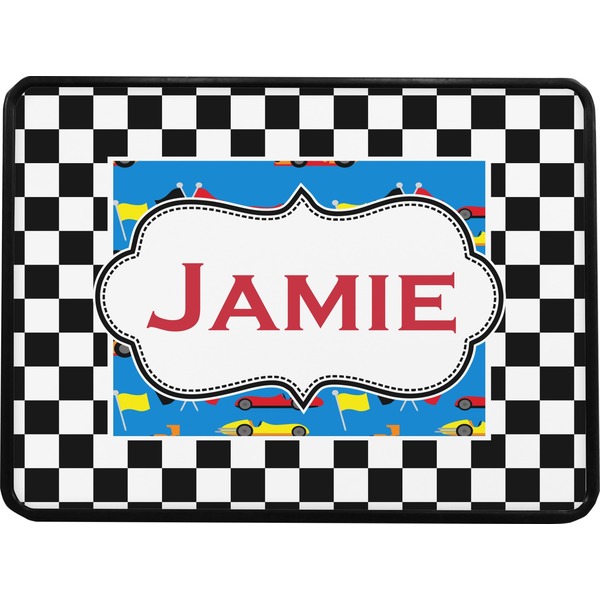 Checkers & Racecars Rectangular Car Hitch Cover w/ FRP Insert (Select Size)