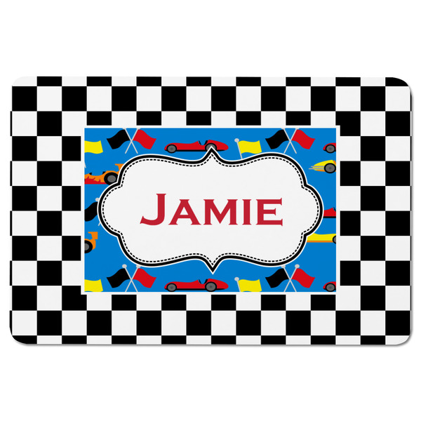 Checkers & Racecars Rectangular Fridge Magnet - FRONT