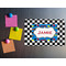 Checkers & Racecars Rectangular Fridge Magnet - LIFESTYLE
