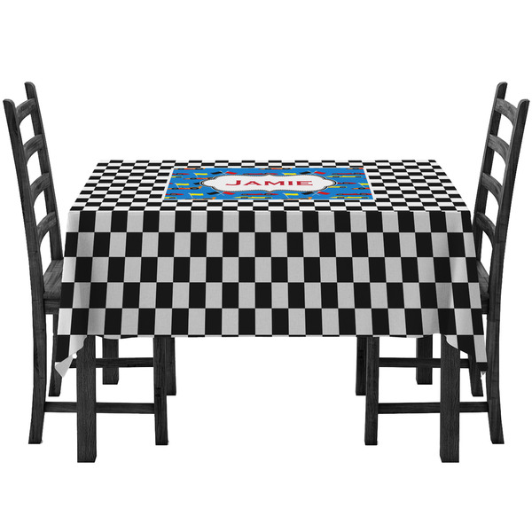 Custom Checkers & Racecars Tablecloth (Personalized)