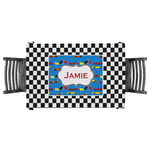 Checkers & Racecars Tablecloth - 58"x58" (Personalized)