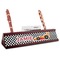Checkers & Racecars Red Mahogany Nameplates with Business Card Holder - Angle