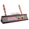 Checkers & Racecars Red Mahogany Nameplate with Business Card Holder (Personalized)