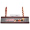 Checkers & Racecars Red Mahogany Nameplates with Business Card Holder - Straight