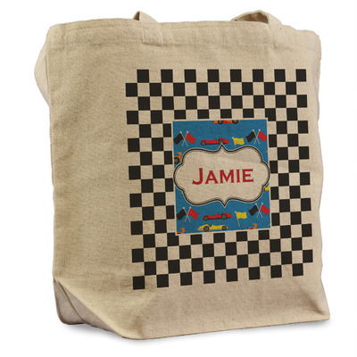 Checkers & Racecars Reusable Cotton Grocery Bag (Personalized)