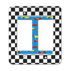 Checkers & Racecars Rocker Style Light Switch Cover - Two Switch