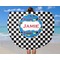 Checkers & Racecars Round Beach Towel - In Use
