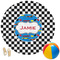 Checkers & Racecars Round Beach Towel (Personalized)