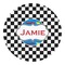 Checkers & Racecars Round Decal