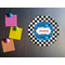 Checkers & Racecars Round Fridge Magnet - LIFESTYLE