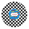 Checkers & Racecars 5' Round Indoor Area Rug (Personalized)