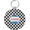 Checkers & Racecars Round Keychain (Personalized)