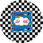 Checkers & Racecars Round Light Switch Cover (Personalized)