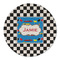 Checkers & Racecars Round Linen Placemat (Personalized)