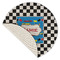 Checkers & Racecars Round Linen Placemats - Front (folded corner single sided)