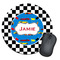 Checkers & Racecars Round Mouse Pad