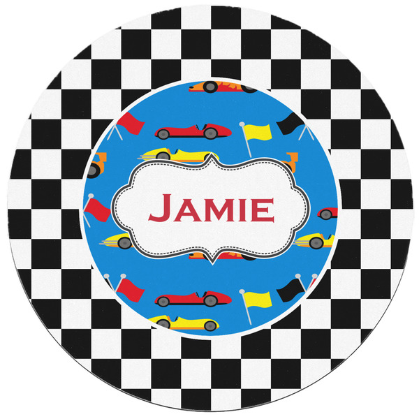 Checkers & Racecars Round Mousepad - APPROVAL