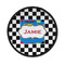 Checkers & Racecars Iron On Round Patch w/ Name or Text