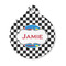 Checkers & Racecars Round Pet Tag