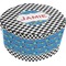 Checkers & Racecars Round Pouf Ottoman (Top)