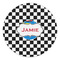 Checkers & Racecars Round Stone Trivet (Personalized)