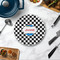 Checkers & Racecars Round Stone Trivet - In Context View