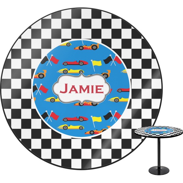 Custom Checkers & Racecars Round Table (Personalized)