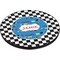 Checkers & Racecars Round Table Top (Angle Shot)