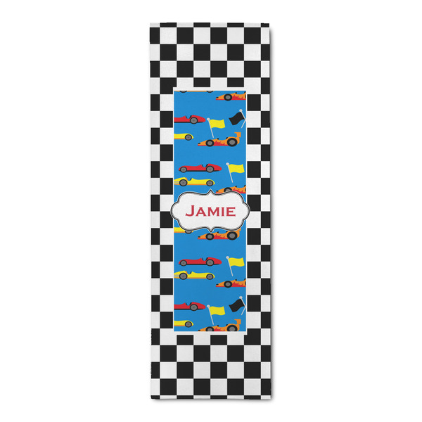 Custom Checkers & Racecars Runner Rug - 2.5'x8' w/ Name or Text