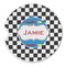 Checkers & Racecars Sandstone Car Coaster - Single
