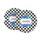 Checkers & Racecars Sandstone Car Coasters - Set of 2 (Personalized)