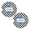 Checkers & Racecars Sandstone Car Coasters - Set of 2