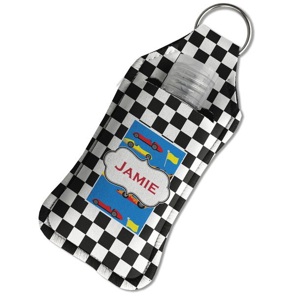 Checkers & Racecars Sanitizer Holder Keychain - Large in Case