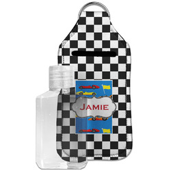 Checkers & Racecars Hand Sanitizer & Keychain Holder - Large (Personalized)