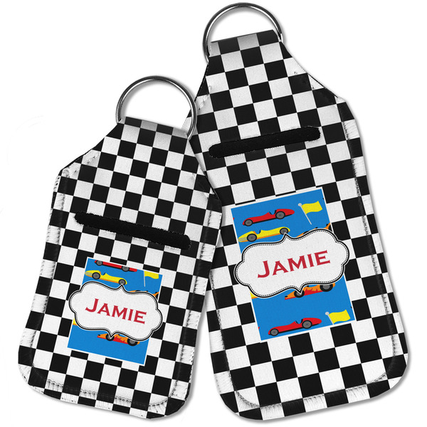 Checkers & Racecars Sanitizer Holder Keychain - Parent Main