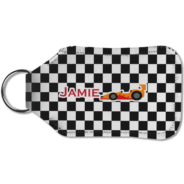 Checkers & Racecars Sanitizer Holder Keychain - Small (Back)