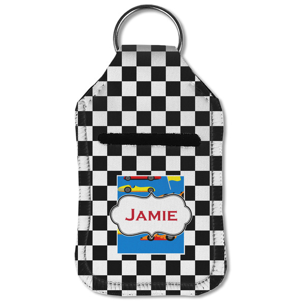 Checkers & Racecars Sanitizer Holder Keychain - Small (Front Flat)