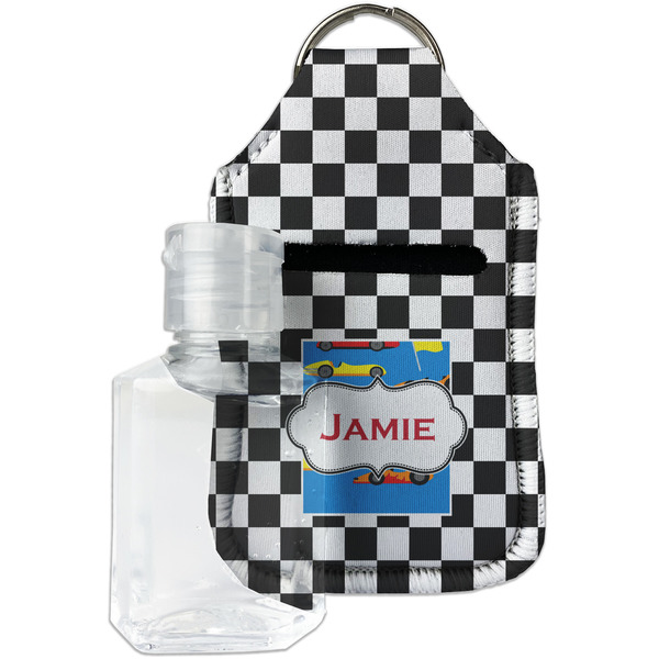 Custom Checkers & Racecars Hand Sanitizer & Keychain Holder - Small (Personalized)