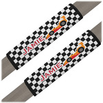 Checkers & Racecars Seat Belt Covers (Set of 2) (Personalized)