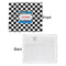Checkers & Racecars Security Blanket - Front & White Back View