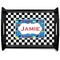 Checkers & Racecars Black Wooden Tray - Large (Personalized)